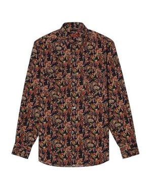Robert Talbott Morgan Workshirt Vineyard Print Pinwale Corduroy Shirt - Brown