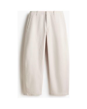 H&M Loose-Fit Barrel-Leg Chinos - Natural