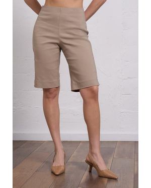 Franne Golde All-Season Slim Stretch Bermuda Short - Brown