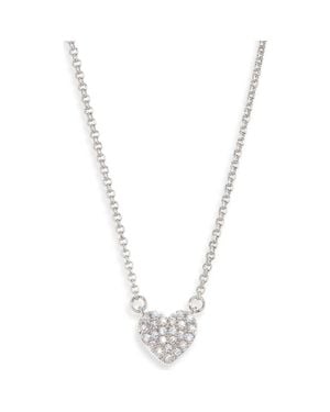 Kate Spade Pavé Heart Mini Pendant Necklace - Metallic