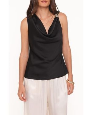 Petal & Pup Serena Cowl Neck Top - Black