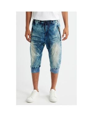 Level 7 Denim Wash Capri Sweatpants - Blue