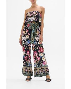 CAMILLA Strapless Jumpsuit With Frill Midnight - White