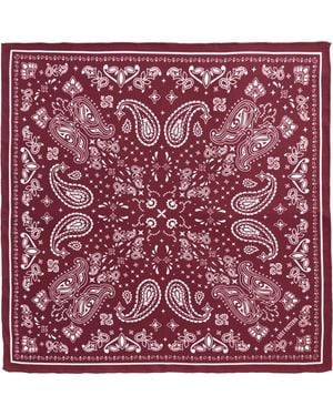 Lost Pattern Paisley Silk Bandana Scarf - Purple