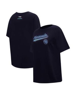 Pro Standard Minnesota Timberwolves Script Boyfriend T-Shirt - Blue