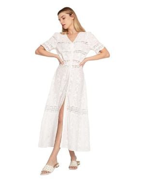 Belle & Bloom Summer Breeze Lace Midi Dress - White