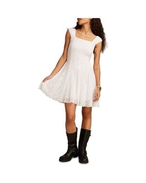 Lucky Brand Floral Mesh Minidress - White