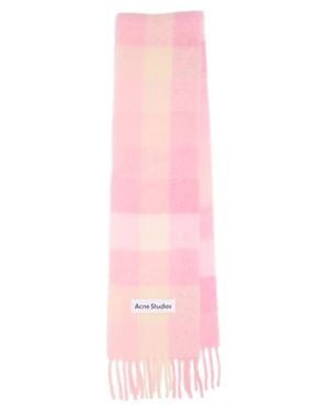 Acne Studios Vally Plaid Alpaca, Wool & Mohair Blend Scarf - Pink