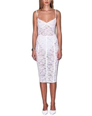 Fleur du Mal Le Stretch Lace Pencil Skirt - White