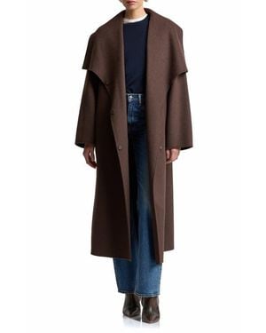 Avec Les Filles Shawl Collar Long Coat - Black
