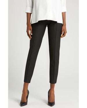 Marion Slim Leg Over-Belly Maternity Dress Pants - Black