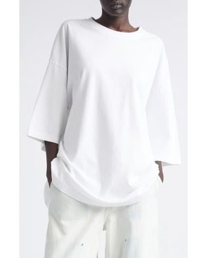 Haikure Gabrielle Oversize Open Back Cotton T-Shirt - White