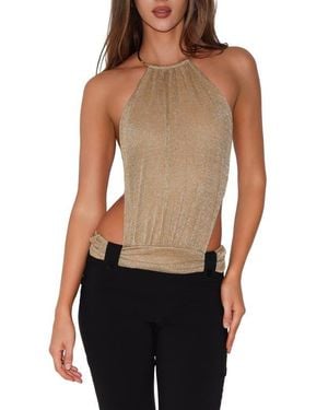 Tiger Mist Evanna 2.0 Metallic Halter Top - Black