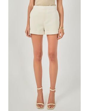 Endless Rose High Waist Tailored Shorts - White