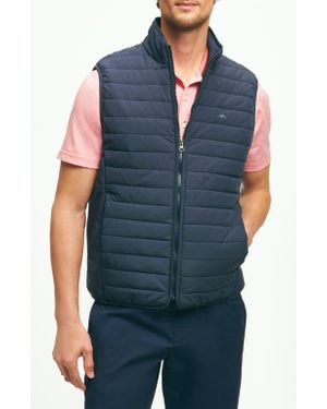 Brooks Brothers Out Quilted Water Repellent Insulated Vest - Blue