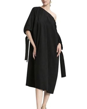 Ottod'Ame Poplin Midi Dress - Black