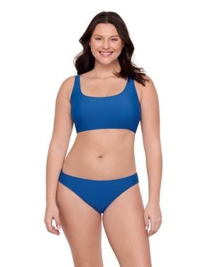 Aqua Green Longline Tank Bikini Set - Blue