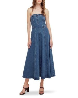 FREEMARKET Strapless Denim Maxi Dress - Blue