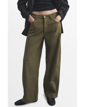 Mango Low Rise Balloon Jeans - Green