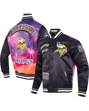 Pro Standard Minnesota Vikings Sublimated Satin Full-Snap Jacket - Black