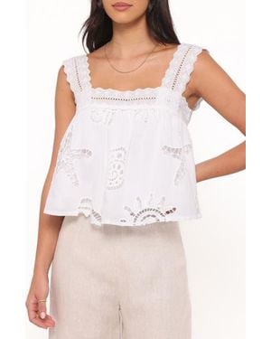 Petal & Pup Aideen Sleeveless Eyelet Top - White