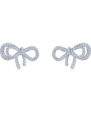 Kwiat Ribbon Diamond Bow Earrings - Blue