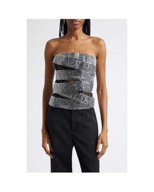 Area Disco Ball Strapless Top - Black