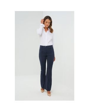 Anatomie Katya Ultralight Flare Pant With Pintucking - Blue