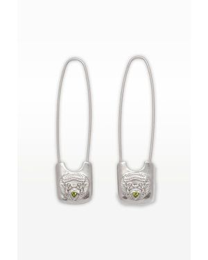 67Jewelry Safety Pin Earrings - White