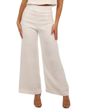 Petal & Pup Devlin Linen Wide Leg Pants - Natural