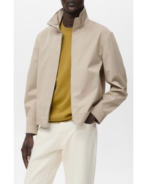 Mango Stand Collar Zip Jacket - Natural