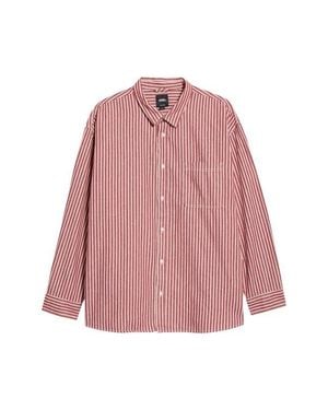 Vans Lawson Stripe Cotton Button-Up Shirt - Pink