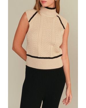 DELUC Joe Mock Neck Knit Vest - Natural