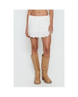 Princess Polly Ode To Love Eyelet Mini Skort - White