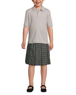Lands' End School Uniform Kids Short Sleeve Interlock Polo Shirt - Multicolor
