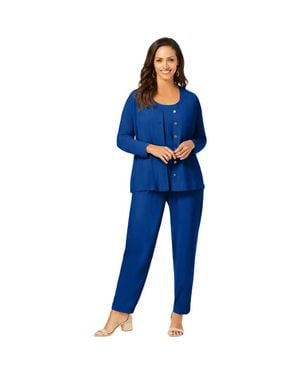 Jessica London Stretch Knit 4-Piece Wardrober - Blue