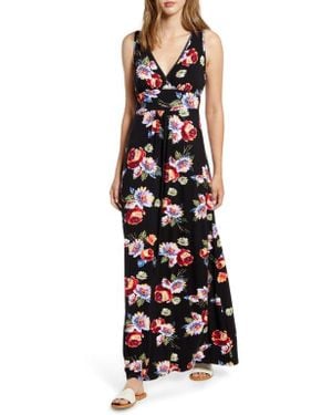 Loveappella Floral Print Maxi Dress - White