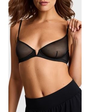 Commando Invisible Lift Plunge Demi Underwire Bra - Black