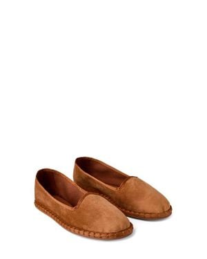 Mango Velour Loafer - Brown