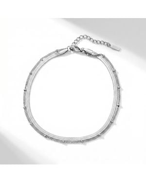 Bliss Diamond Stefanie Anklet Plated 9.25 With 1.5 Extender - Metallic
