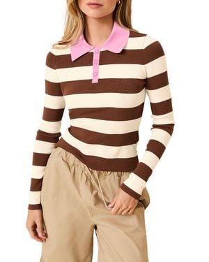 Solid & Striped The Debra Rubgy Stripe Top - Natural