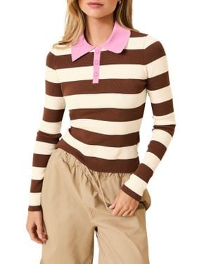 Solid & Striped The Debra Rubgy Stripe Top - Natural