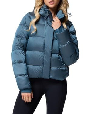 Columbia Amaze Puff Water Repellent 650 Fill Power Down Hooded Jacket - Blue