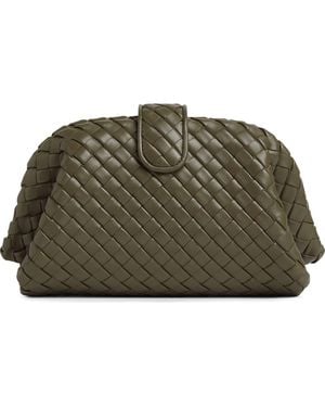 Bottega Veneta Mini Lauren 1980 Intrecciato Leather Clutch - Green