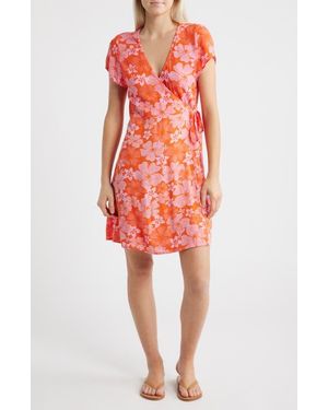 Rip Curl Aloha State Wrap Minidress - Orange