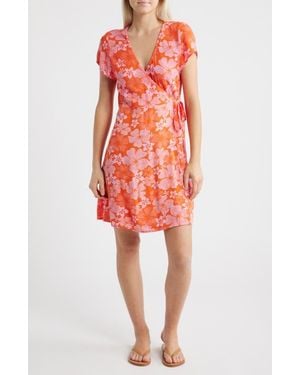 Rip Curl Aloha State Wrap Minidress - Orange