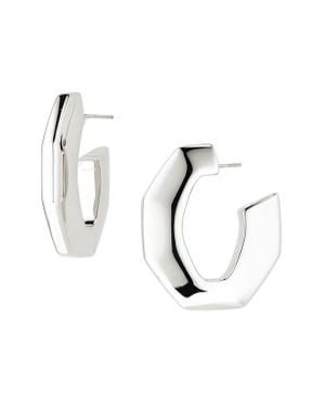Givenchy Large Chain Link Hoop Earrings - White