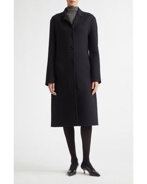 Jil Sander Slim Fit Double Face Cashmere & Virgin Wool Coat - Black