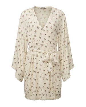 WeWoreWhat Lace Trim Robe - Natural