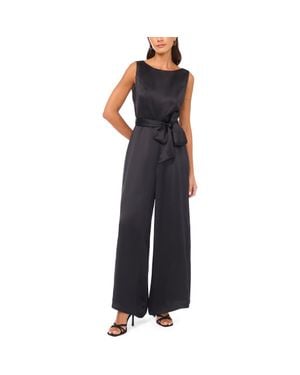 Vince Camuto Tie Waist Wide Leg Jumpsuit - Blue